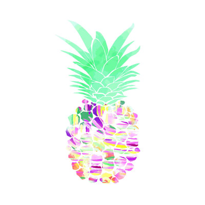 Pineapple Vibrant Abstract - Art textuel sur toile tendue