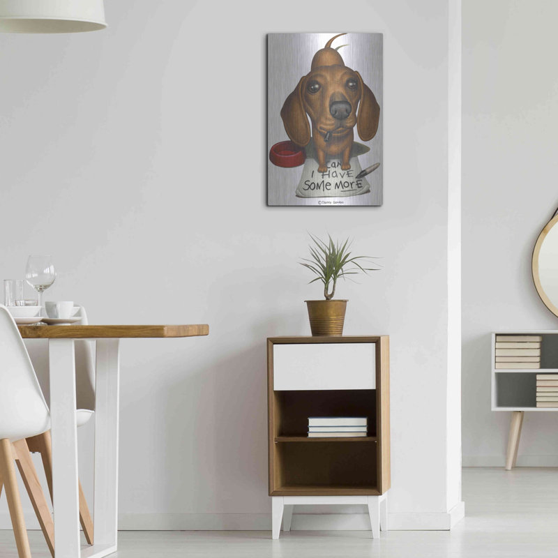 «Brown Dachshund With Sharpie And Sign» par Danny Gordon, H 24 po x l 16 po