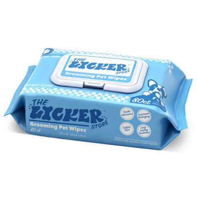 Lingettes hydratantes, hypoallergéniques et non parfumées pour toilettage pour chien avec aloès, camomille et beurre de karité (80 unités)
