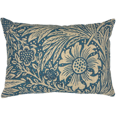 Linen Floral Lumbar Pillow