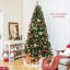 Sapin de Noël artificiel vert de 2,13 m (7 pi) en PVC, préilluminé avec 200 lumières DEL blanc chaud et 8 modes d'éclairage, 1100 branches articulées, télécommande incluse pour la décoration de Noël.