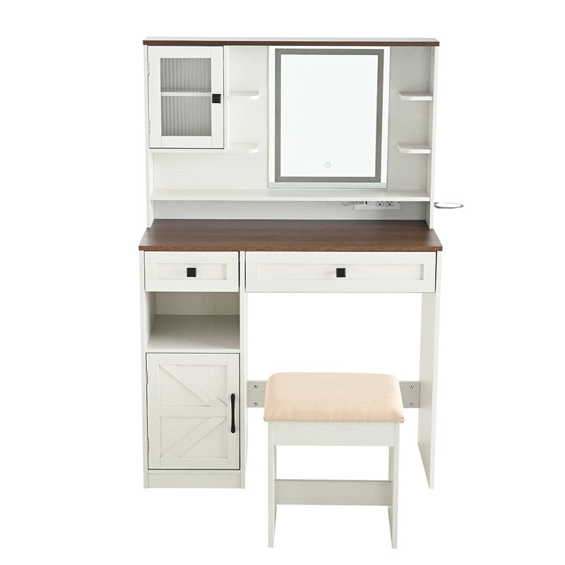 Meuble-lavabo Farmhouse avec miroir et lumières