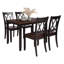 Ensemble de table de salle à manger 5 pièces avec cadre en bois et chaises ergonomiques Farmhouse-125069584