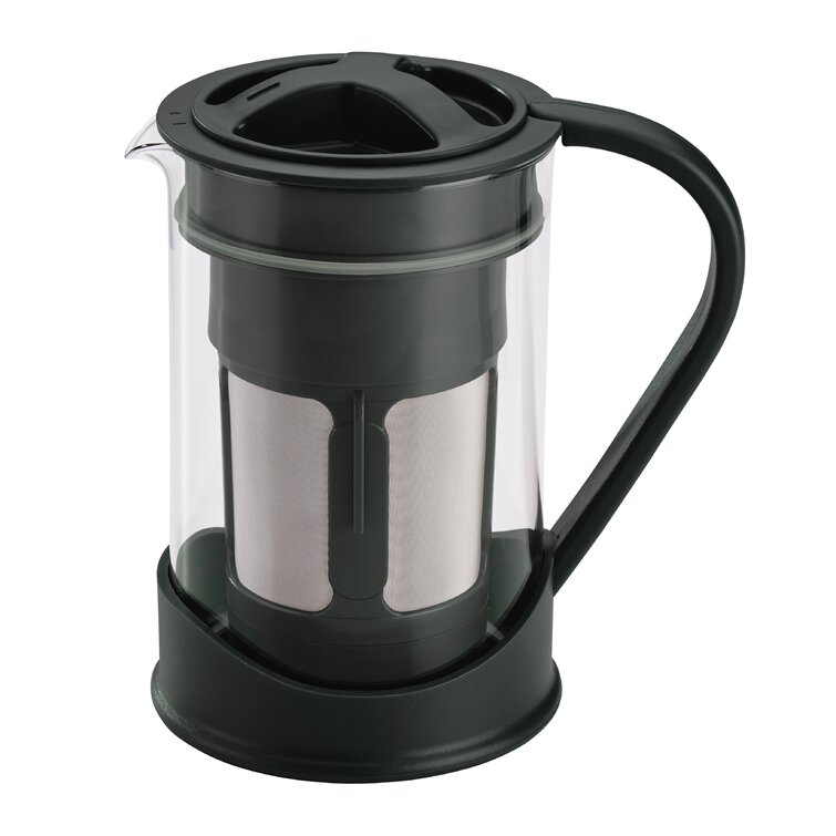 Mr. Coffee 30oz Glass and Stainless Steel French Coffee Press in Red 