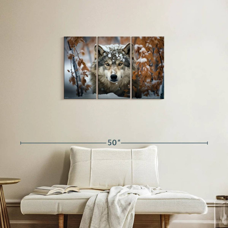 Brampt Gray Wolf In The Snow, 20" H x 33" W