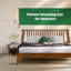 Base de lit plateforme en bois massif Kaylin et table de chevet assortie, style scandinave rustique, capacité de 800 lb, sans sommier, facile à assembler-24253639-24253638