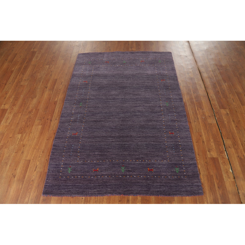 Purple Handmade Gabbeh Oriental Rug 4x6