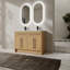 Meuble-lavabo autoportant avec lavabo, porte à fermeture douce-1213404110