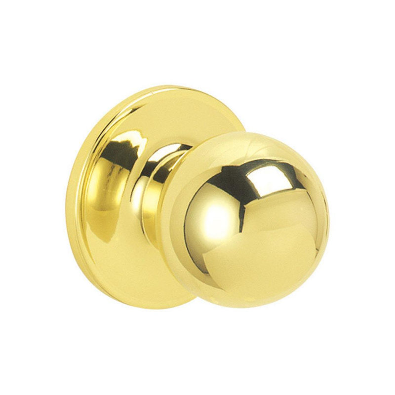 Corona Knob Hall and Closet Lock, Bright Brass
