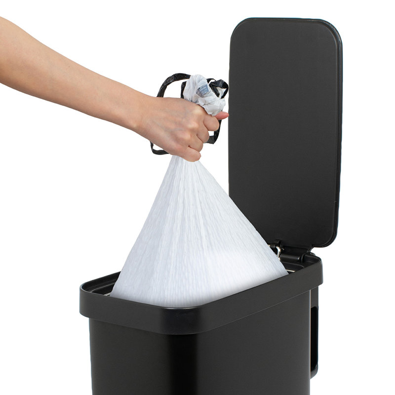 Poubelle à pédale en acier inoxydable 12 gallons Glad, Noir mat