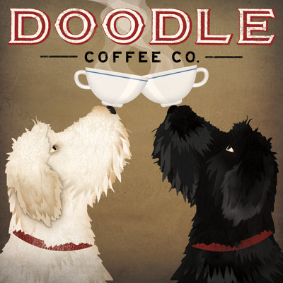 Doodle Coffee Double IV by Ryan Fowler - Wrapped Canvas Print