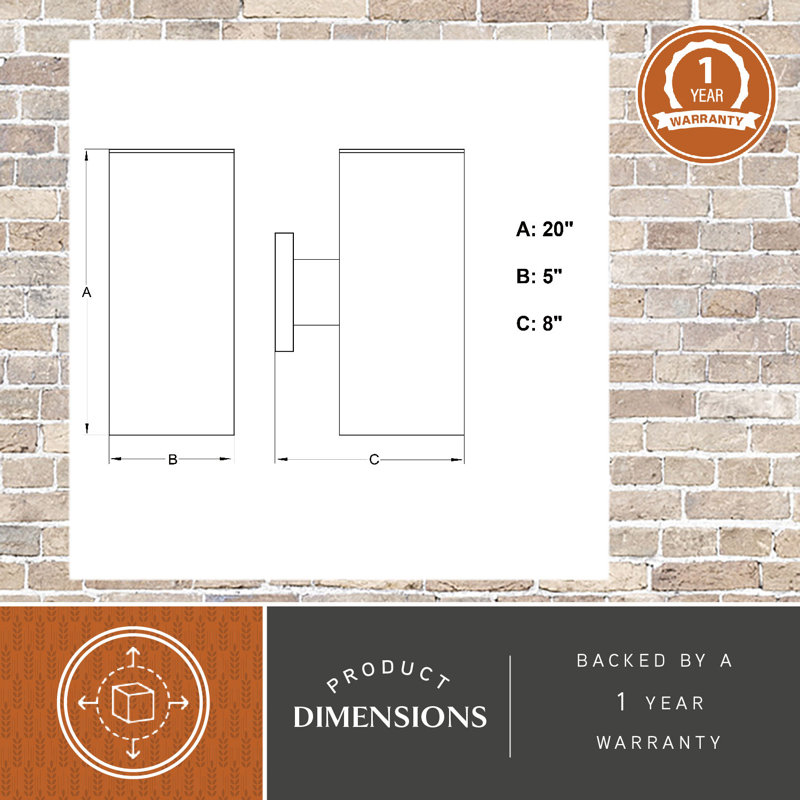 Edith Aluminum Outdoor Armed Sconce, Deep Bronze, 20" H x 5" W x 8" D, Up/Down