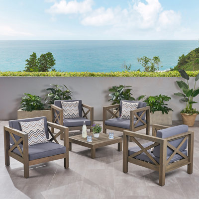 Sklar Acacia 4 - Person Patio Conversation Set with Cushions