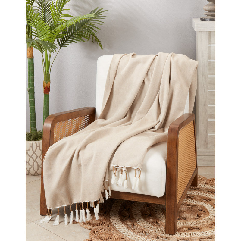 Hand Woven Throw Blanket, Natural