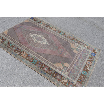 Handmade Purple Kilim Rug With Bohemian Design For Ethnic Home Decor Ideal For Any Area