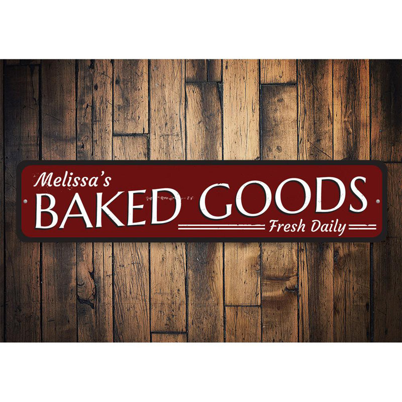 Plaque en aluminium Fresh Daily Baked Goods, H 4 po x l 18 po x P 0,04 po