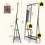 Portemanteau de style industriel avec miroir, portemanteau mural multifonctionnel avec rangement pour chaussures et cadre en aluminium pour entrée, salon, chambre à coucher