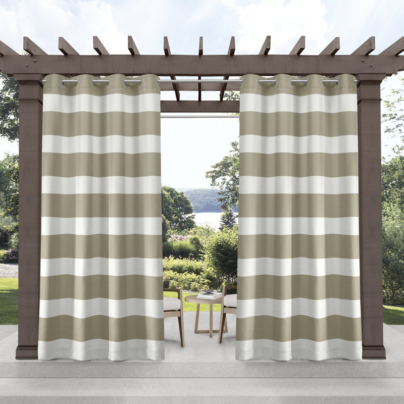 Agim Semi Sheer Curtain Pair, Taupe, 54" W x 120" L