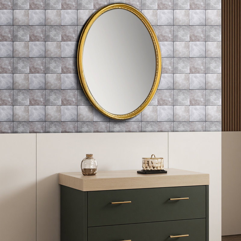 10Pcs Self-Adhesive Wall Tile Stickers, Grey