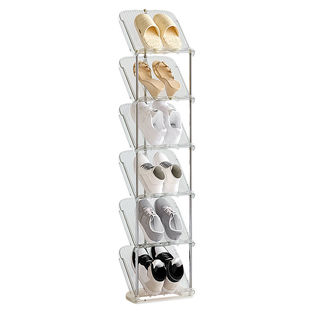 Rebrilliant Sloping Narrow Shoe Rack 6-tier Shoe Rack For Small Spaces ...