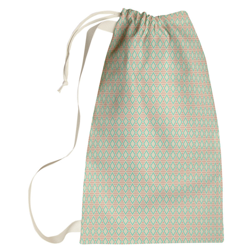 Leffel Laundry Bag with Handles, Small ( 64" H x 20" W x 1.5" D), Teal/Orange