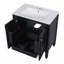 Meuble-lavabo de salle de bain avec lavabo en céramique, armoire et tablettes-681019250