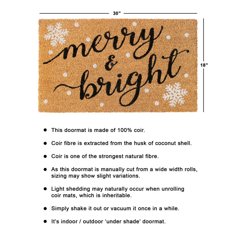 Tapis d'extérieur antidérapant de 18 po x 18 po Horsten Merry and Bright