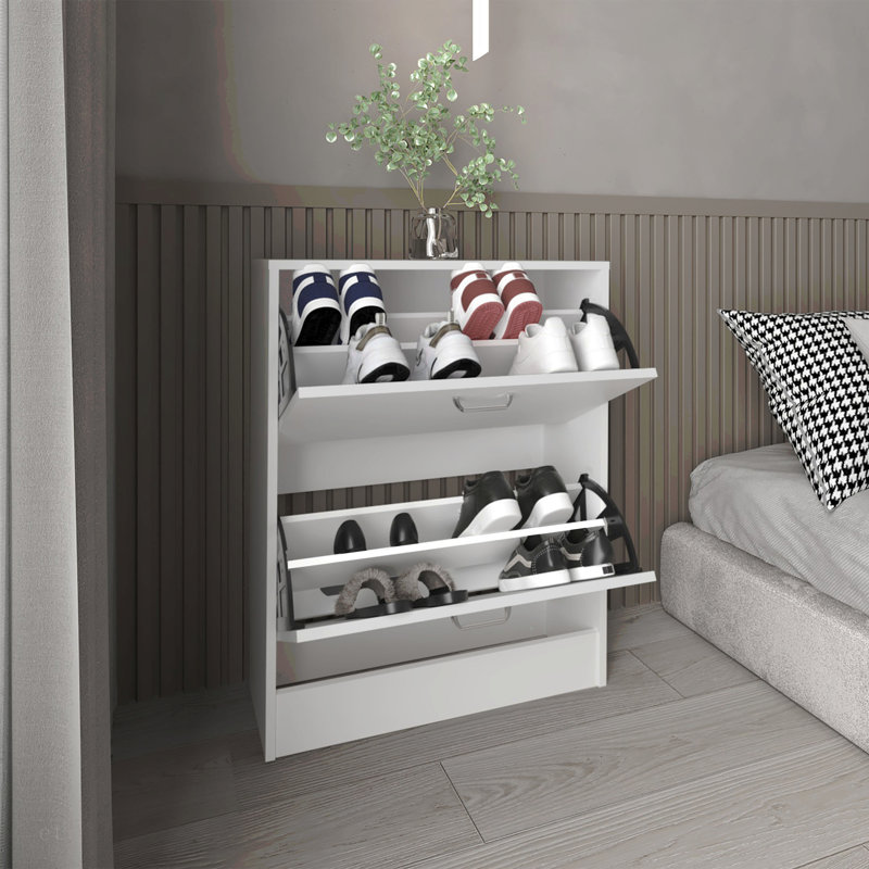 Range-chaussures, 2 portes, blanc