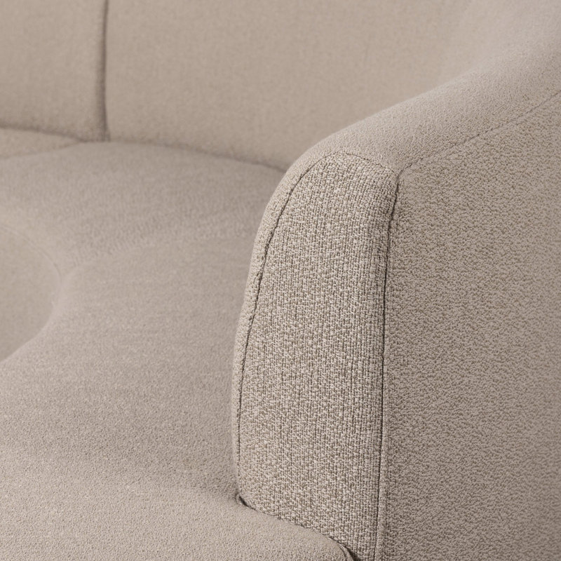 Sanda 105.5" Wide Sofa & Chaise, Kerbey Ivory Polyester Blend, Symmetrical