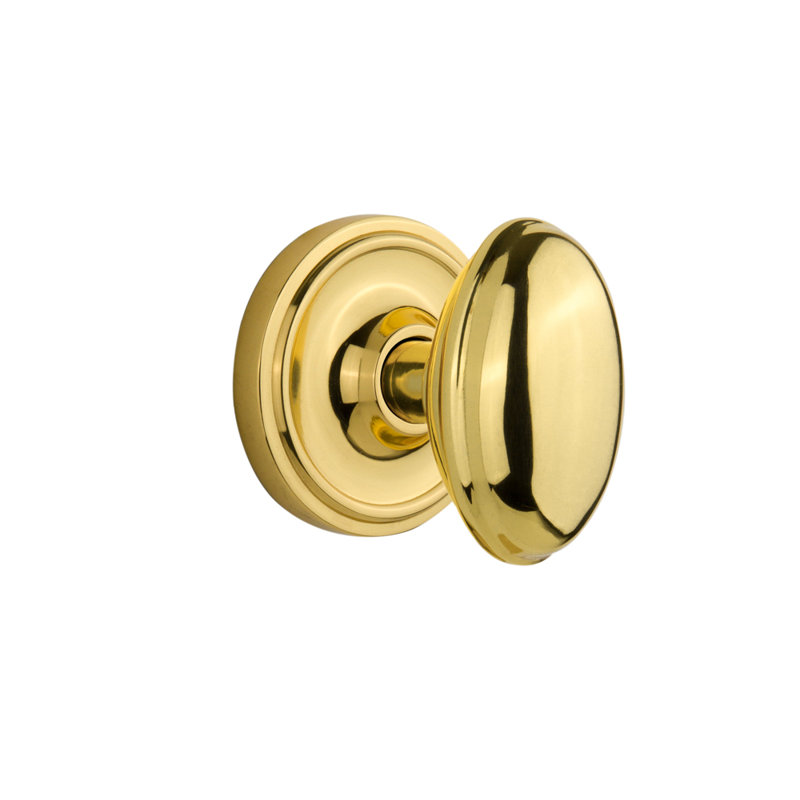 Rosette classique avec bouton de porte Homestead, Laiton non laqué, 2.75"
