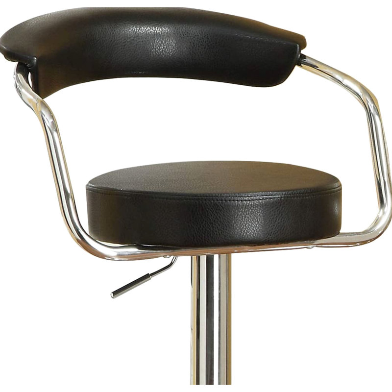Chaise contemporaine à hauteur de comptoir noire avec fonction pivotante et siège réglable pour la cuisine