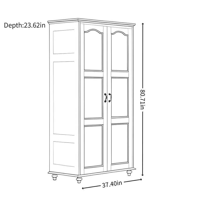 Armoire simple en bois massif de style américain