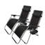 Caymus Multi Position Garden Zero Gravity Relaxer Chair Sun Lounger in Black & Silver