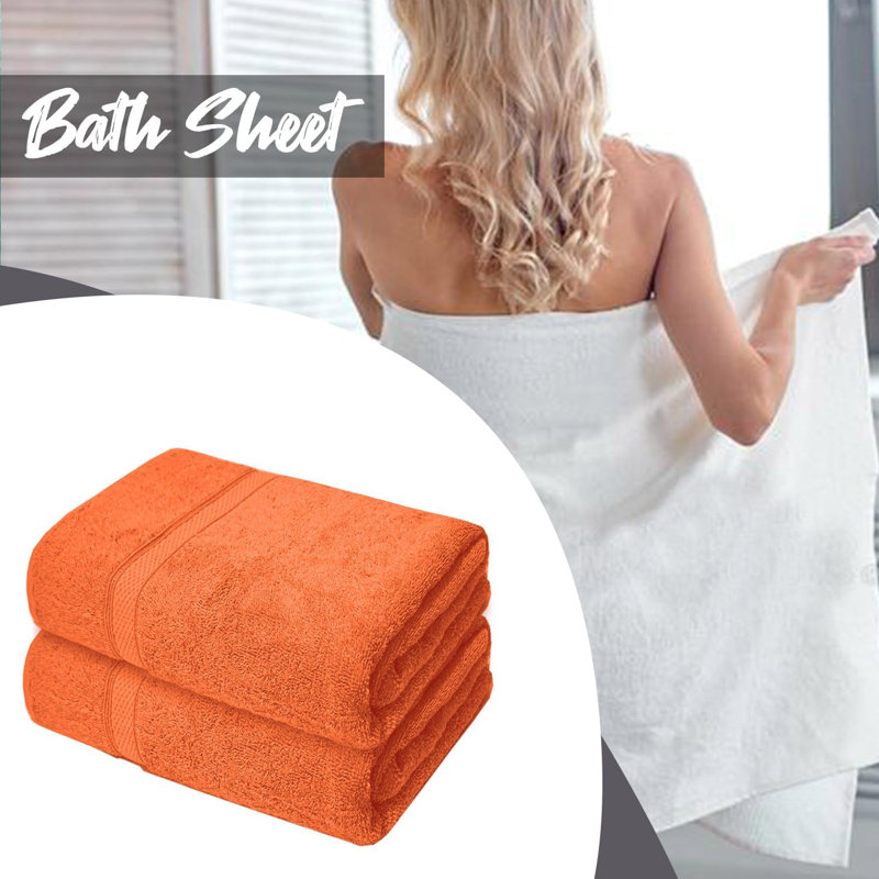 Nayim Turkish Cotton Bath Sheet, Orange