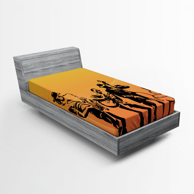 Drap-housse en microfibre Jazz Music, Drap-housse de taille simple