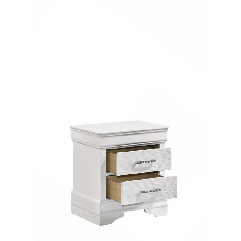 1 Set Nightstand With Adjustable LED Strip Light, 2-Drawers, Large Storage Space, Suitable For Bedside Table, Coffee Table, Sofa Side Table Or End Table For Study Desk