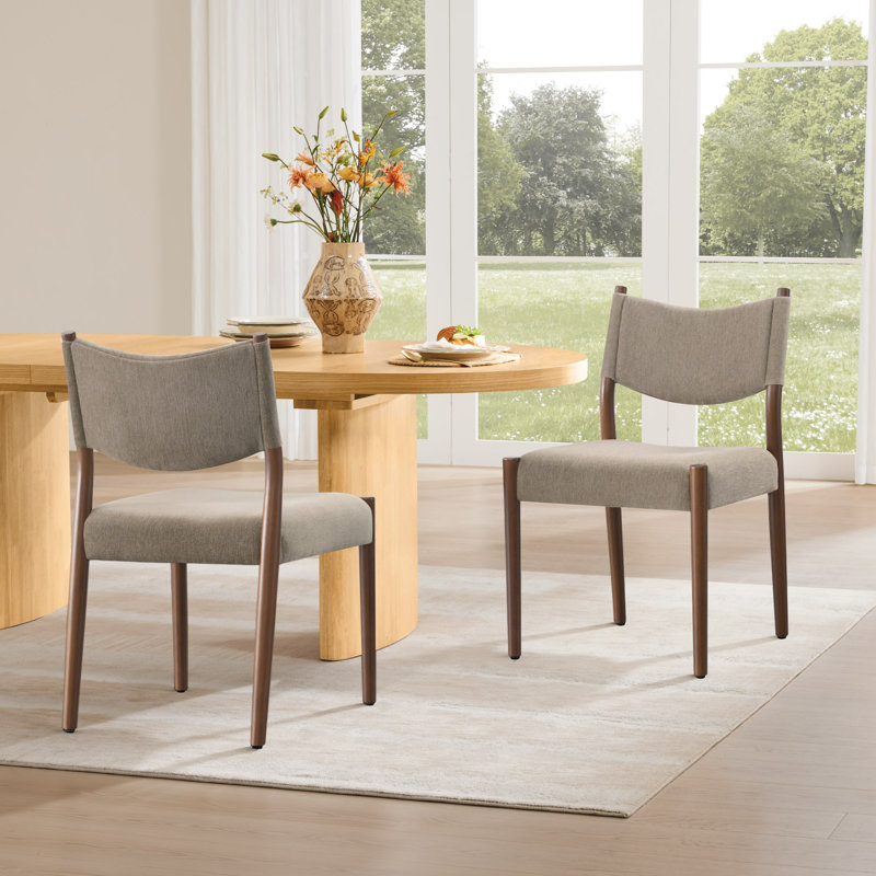 Chaises de salle à manger rembourrées, Brun moka