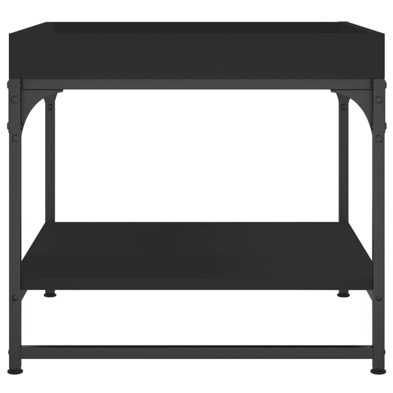 vidaXL Coffee Table Engineered Wood, Iron Coffee Table, 45cm H x 49.5cm L x 49.5cm W, Black