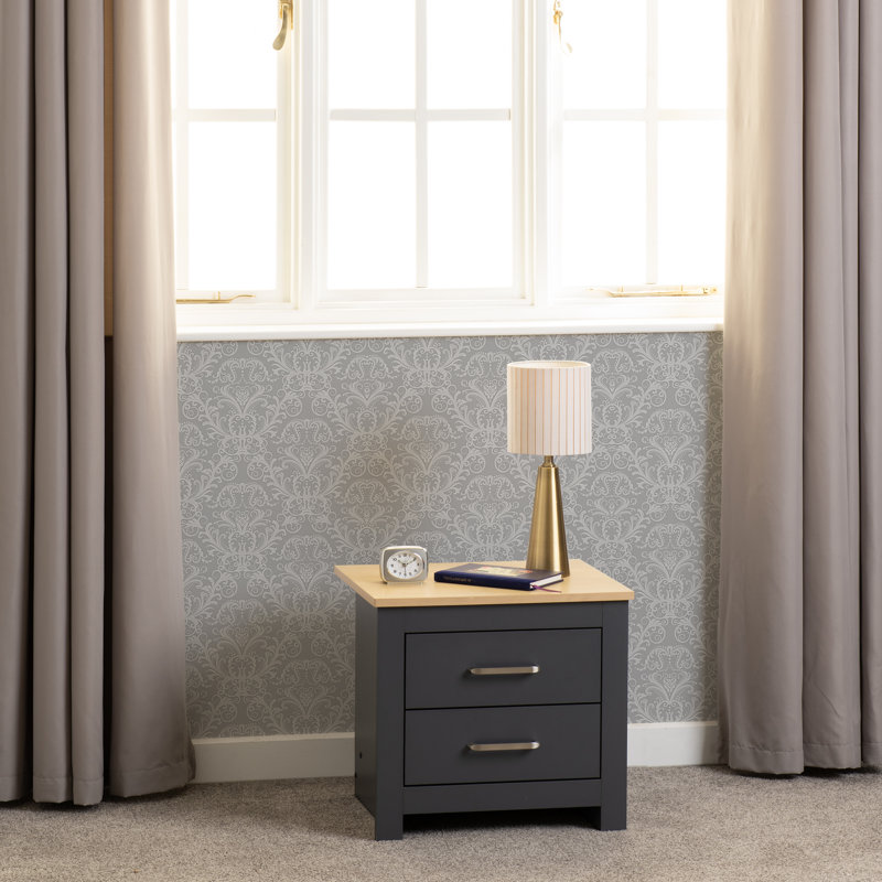 Henryville Bedside Table, Grey