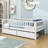 Twin Size 2 Drawers Wooden Daybed with Fence-1593223288
