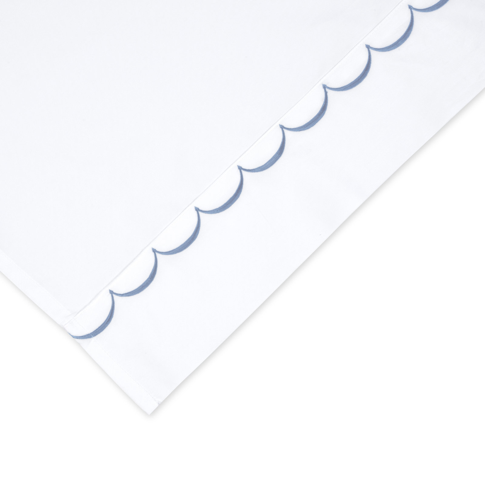 600 Thread Count Brushed Cotton Sateen Pillowcase (Set of 2) , King, Blue