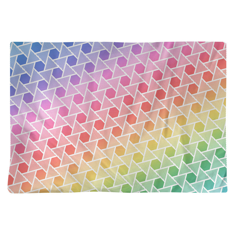 Récapitulatif de coton de 18 po hexagonals triangles, Arc-en-ciel, Sergé de polyester