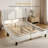 Upholstered Bed Frame with Channel Tufted Headboard-124323809-97872335