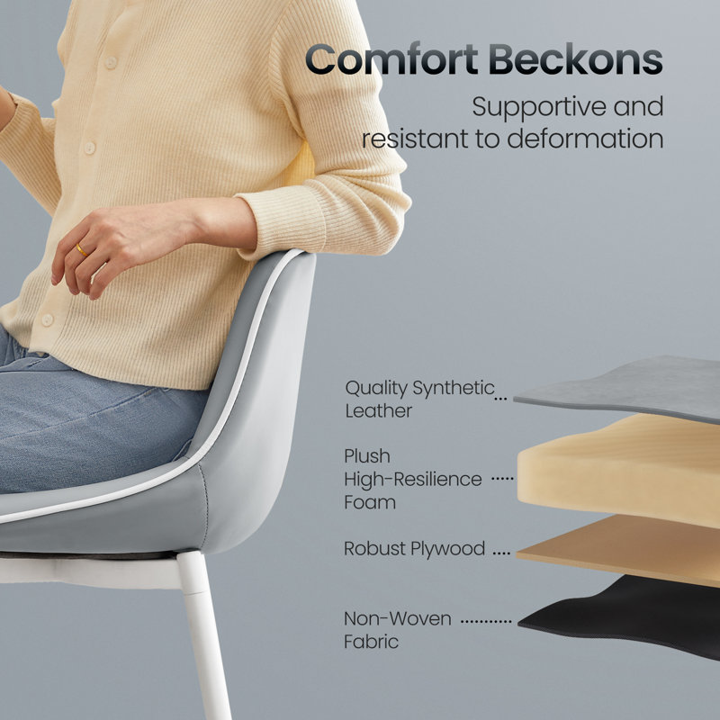 Tabourets de bar de comptoir avec dossier en cuir synthÃ©tique Borna, Gris, Tabouret de comptoir (hauteur du siège 24,4 po)