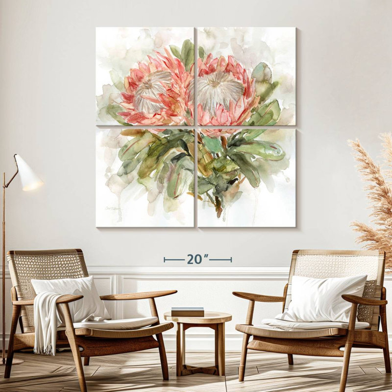 Harnek Pale Protea I, 57" H x 57" W