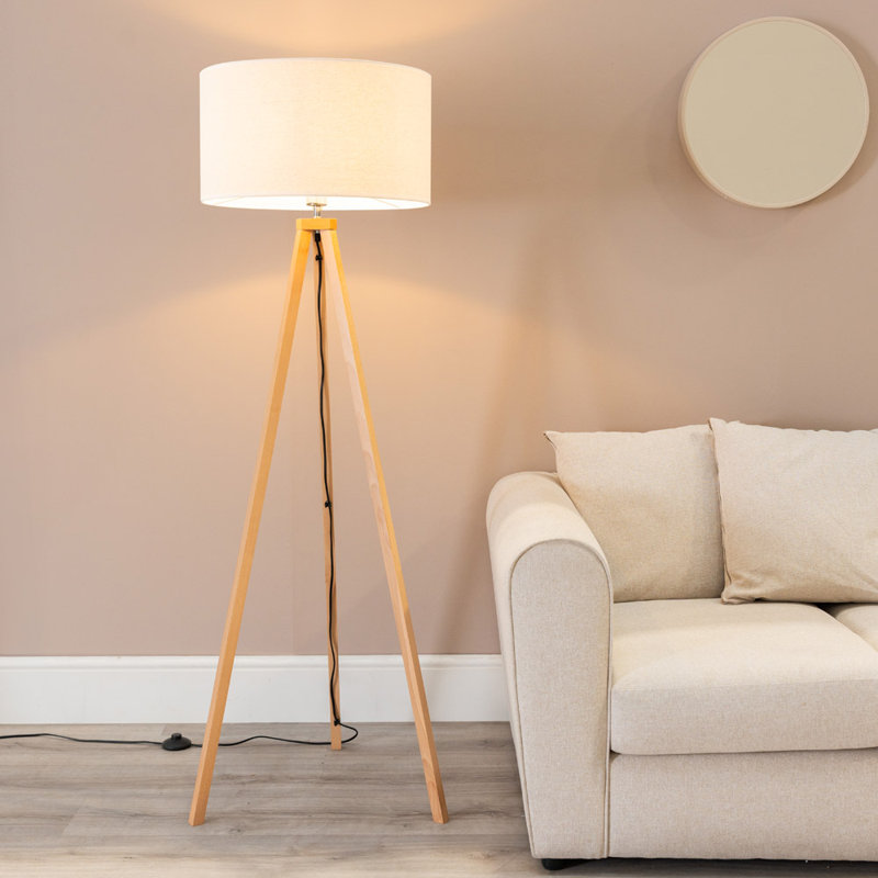 Hannibal 151cm Tripod Floor Lamp, Natural, Natural, No