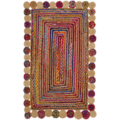 Herzig Hand-Woven Flatweave Red Area Rug