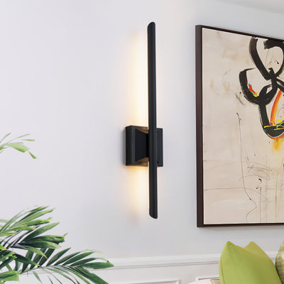 Modern Minimalist Black Slant-Cut Tube  Linear LED Wall Sconce