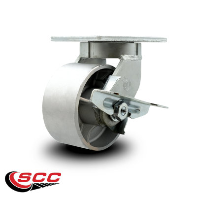 Extra Heavy Duty Semi Steel Cast Iron Wheel Swivel Caster with Brake SCC