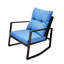 Bistro d'extérieur Modern 3 - chaises berçantes coussinées bleues pour jardin, pelouse, balcon